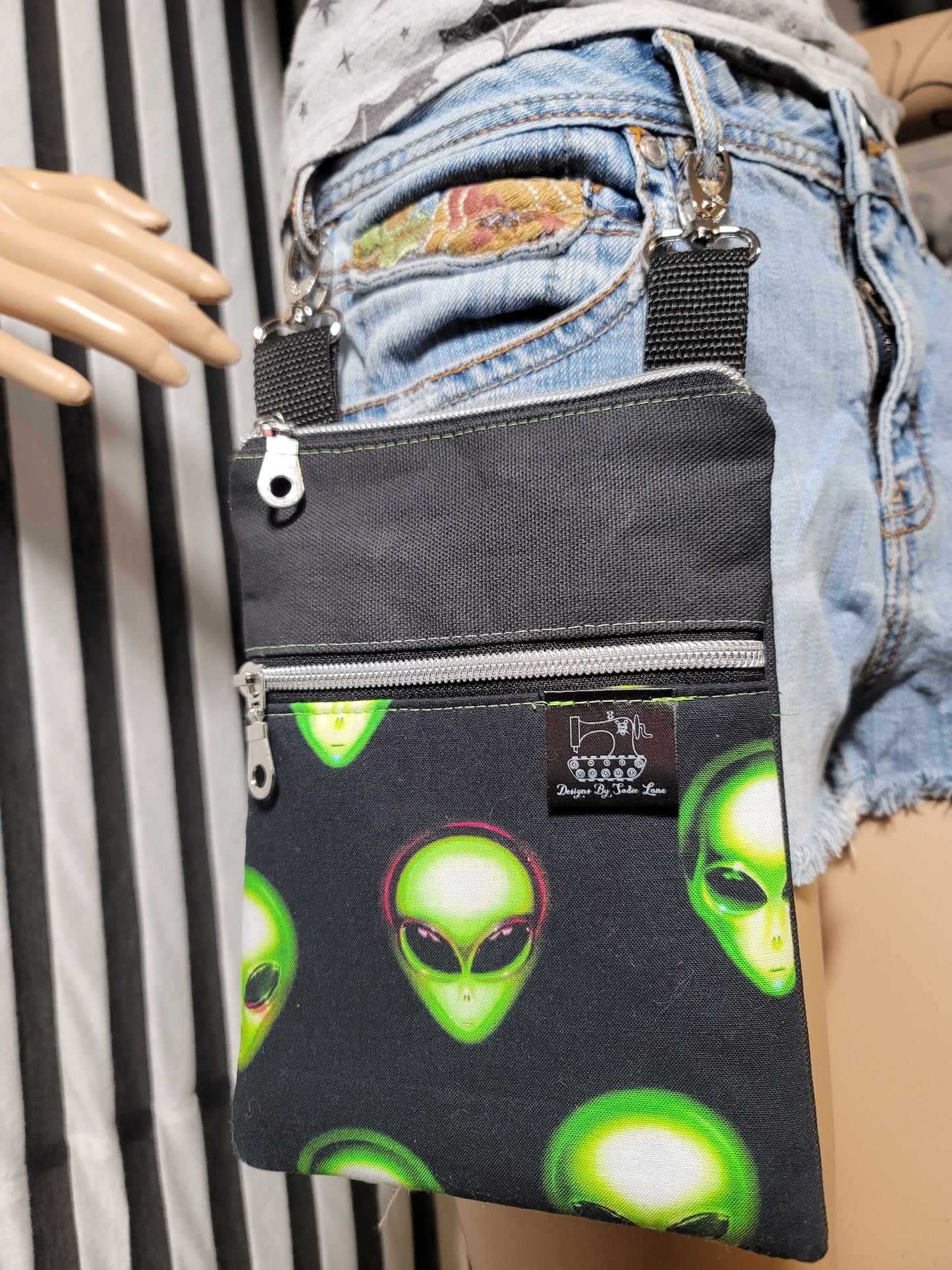 Handmade Alien Crossbody Hip Bag! Wear 3 Ways!