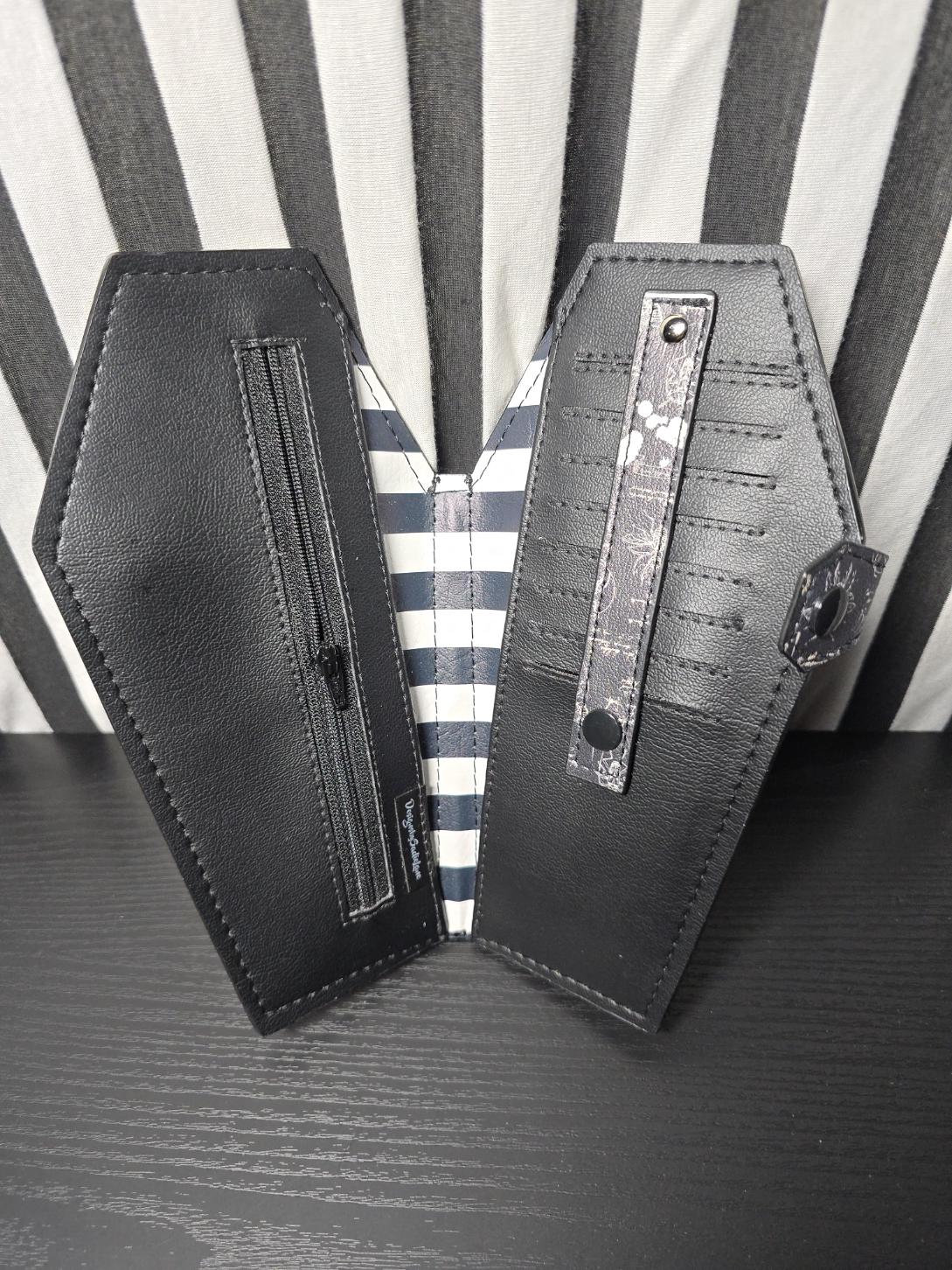 Handmade Vinyl Coffin Shaped Full Sized Wallet Oddity Bugs