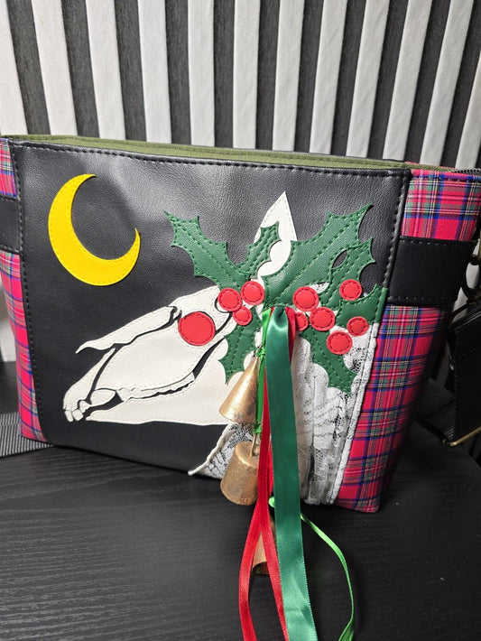 Handmade Holiday Mari Lwyd Mr. Heckles Crossbody Bag